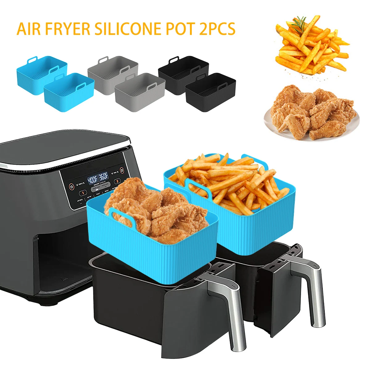 Kitchen Oven Baking Pans - 2 Stuks Lucht Friteuse Siliconen Liner