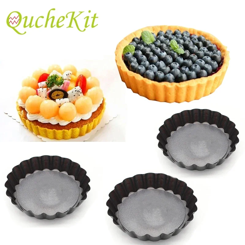 Tart Pan Loose - 6 Stuks Non-stick Taart Quiche Flan