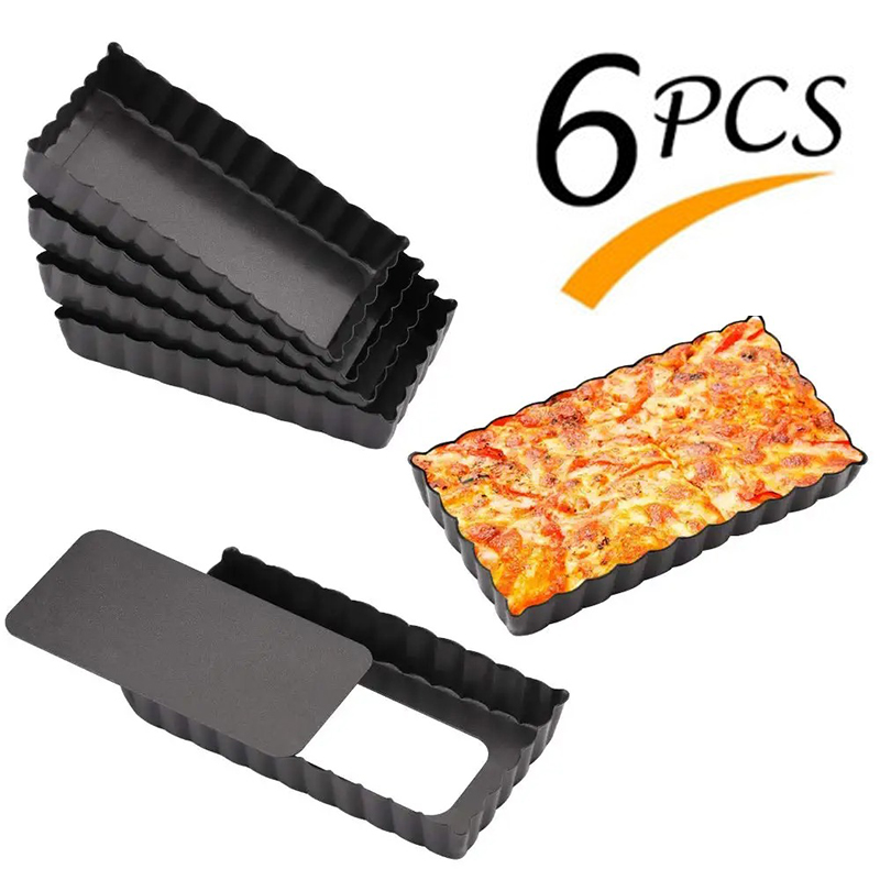 Tart Pan Loose - 6 Stuks Mini Taart Pan Set
