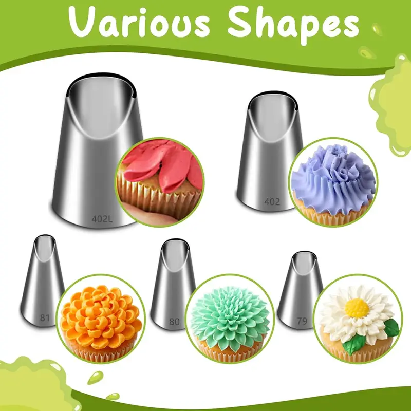 Baking Kitchen Diy - 5 STKS RVS Piping Nozzles Set,