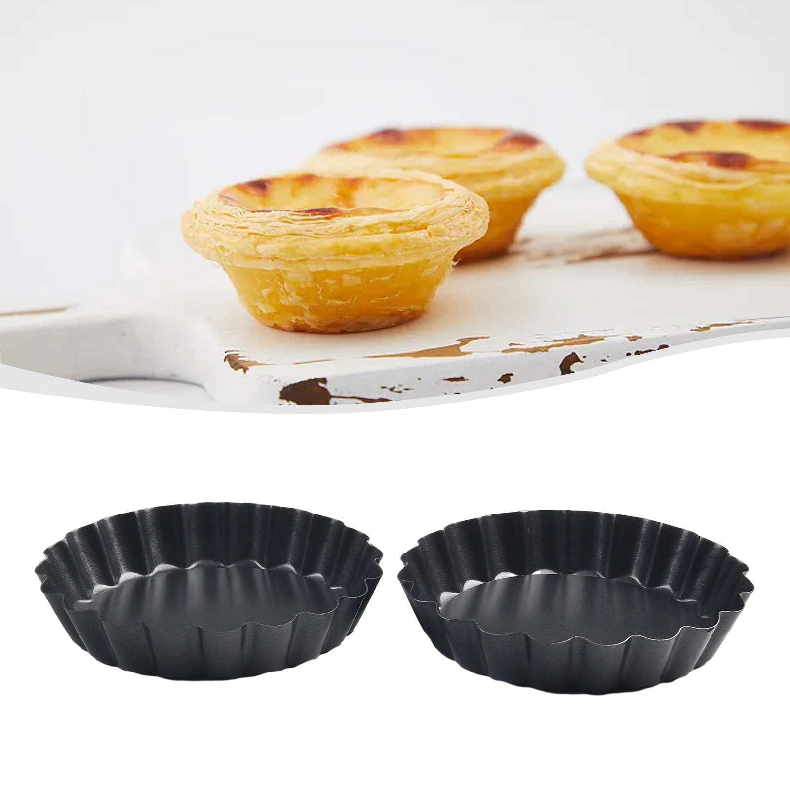 Tart Pan Loose - 6 stuks 4 inch anti-aanbak quichevormen