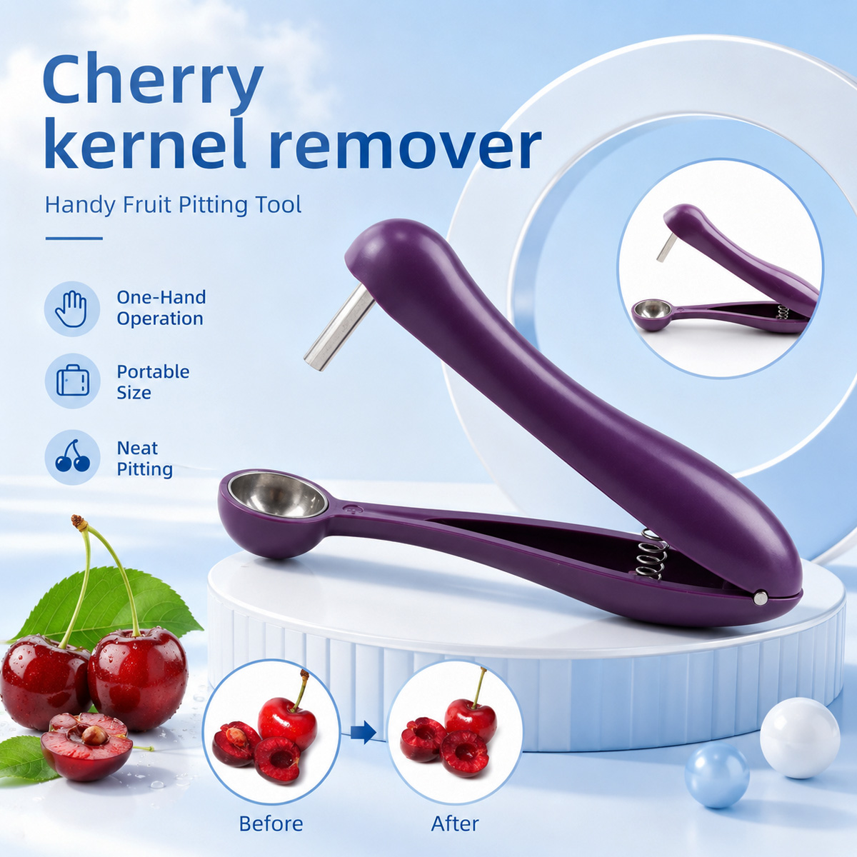 Kitchen Tools For Baking - Handmatige kersenontpitter en olijvenontpitter, makkelijk te
