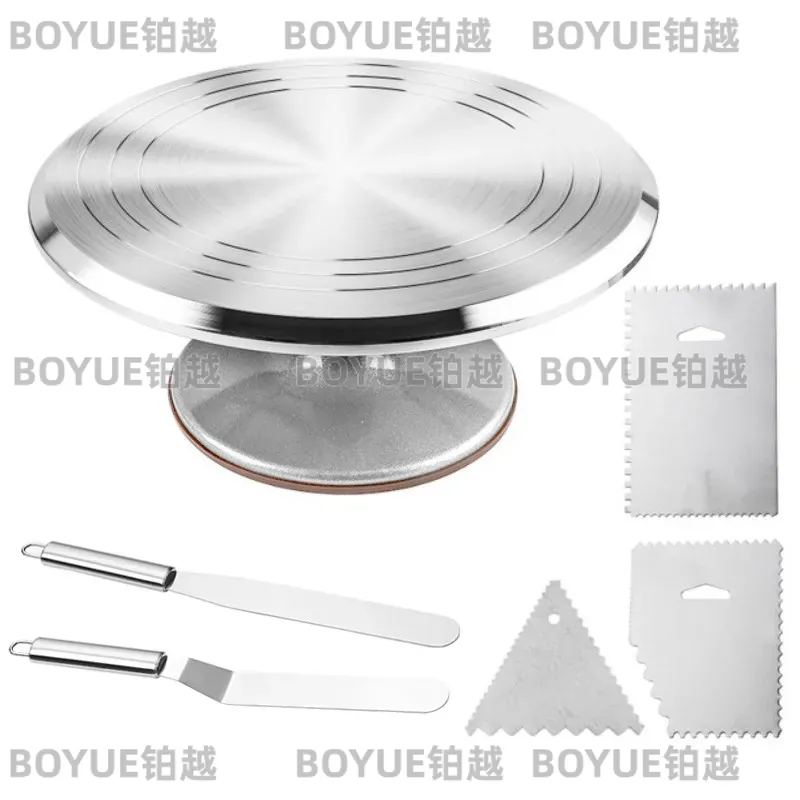 Kitchen Baking Table - Gouden aluminiumlegering taartdraaitafel, roterende standaard voor