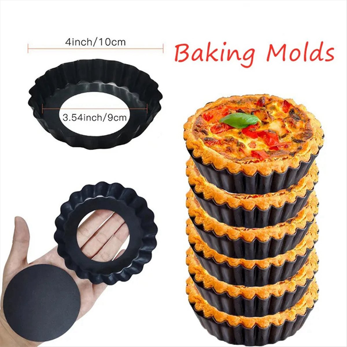 Tart Pan Loose - 【B63C1】 4 Stuks 4In/10Cm Mini Pie