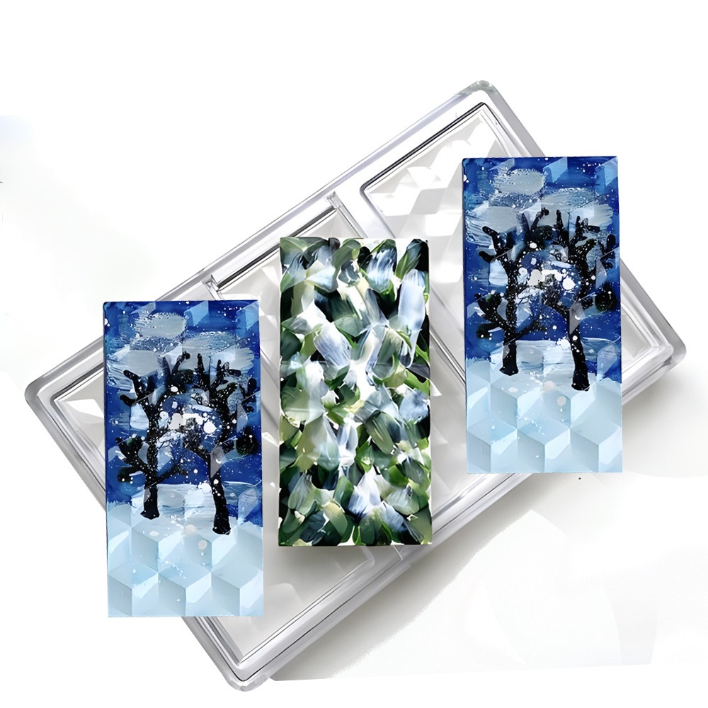 Kitchen Tools For Baking - Hard Rhombus Grid Prism Chocoladevorm, DIY