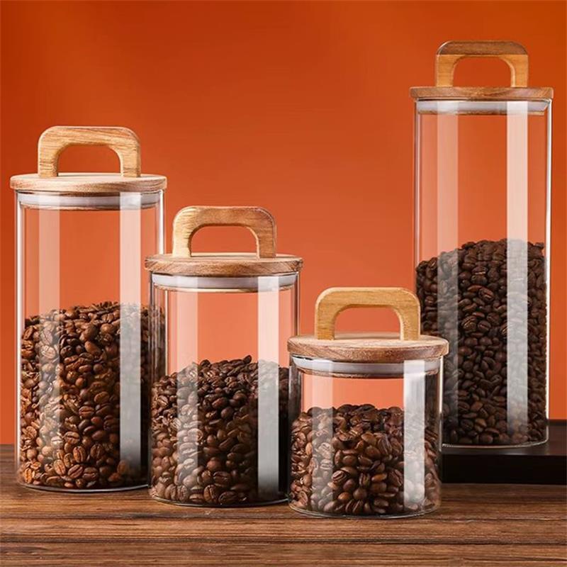 Kitchen Bank - Helderglazen pot met bamboe deksel Verzegelde