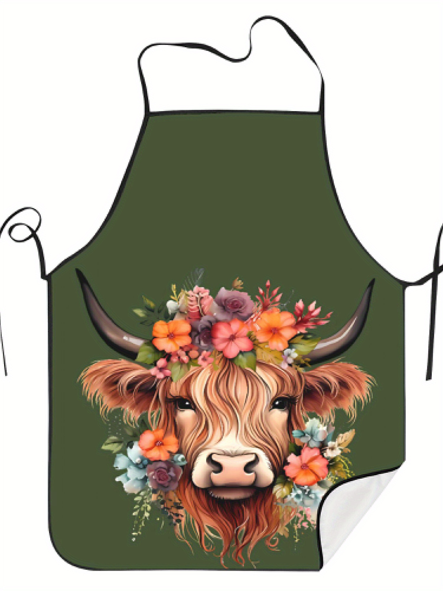 Kitchen Baking Area Ideas - 1 stuk Fun Highland Cow Floral