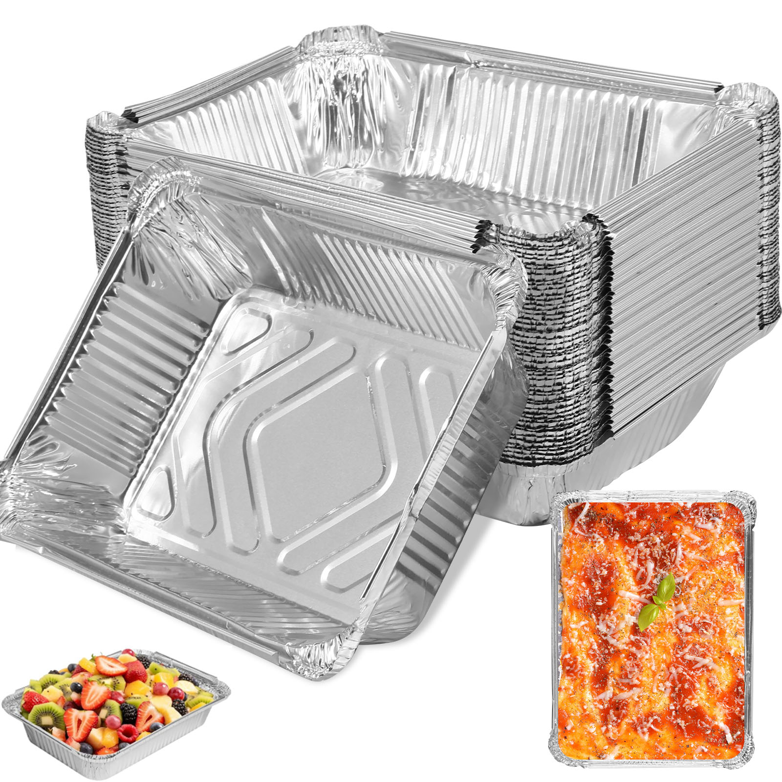 Kitchen Baking Containers - Rechthoekige aluminiumfolie bakvorm voor airfryer, keuken,