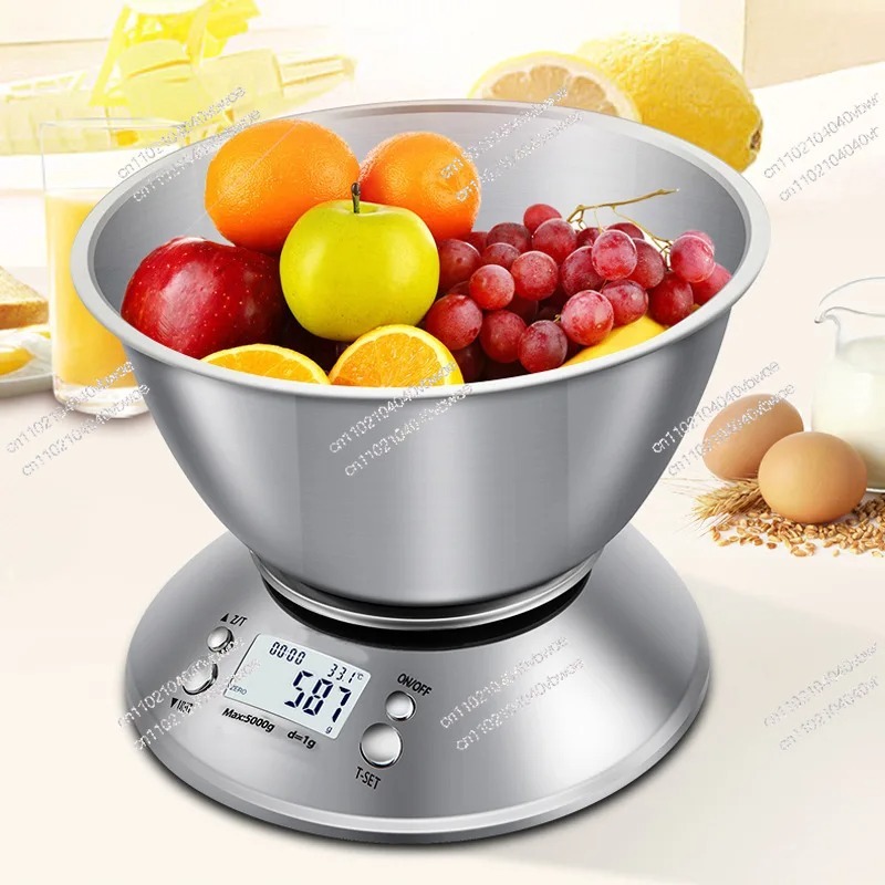 Kitchen Baking Table - Keukenweegschaal van roestvrij staal met schaal