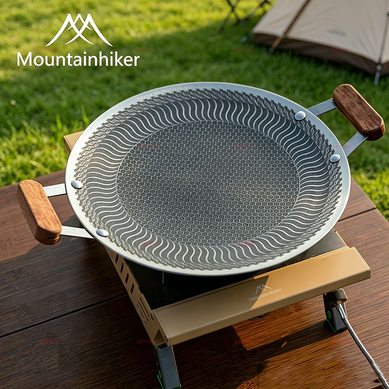 Kitchen Baking Containers - Mountainhiker Anti-aanbak roestvrijstalen BBQ-pan Campinggrillbak Buiten