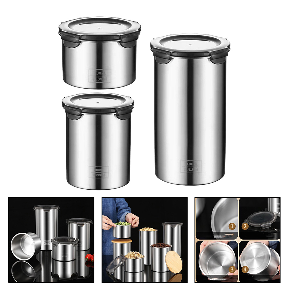 Kitchen Bank - 500/900/1400Ml Roestvrij Staal Vacuüm Afgesloten Voedsel