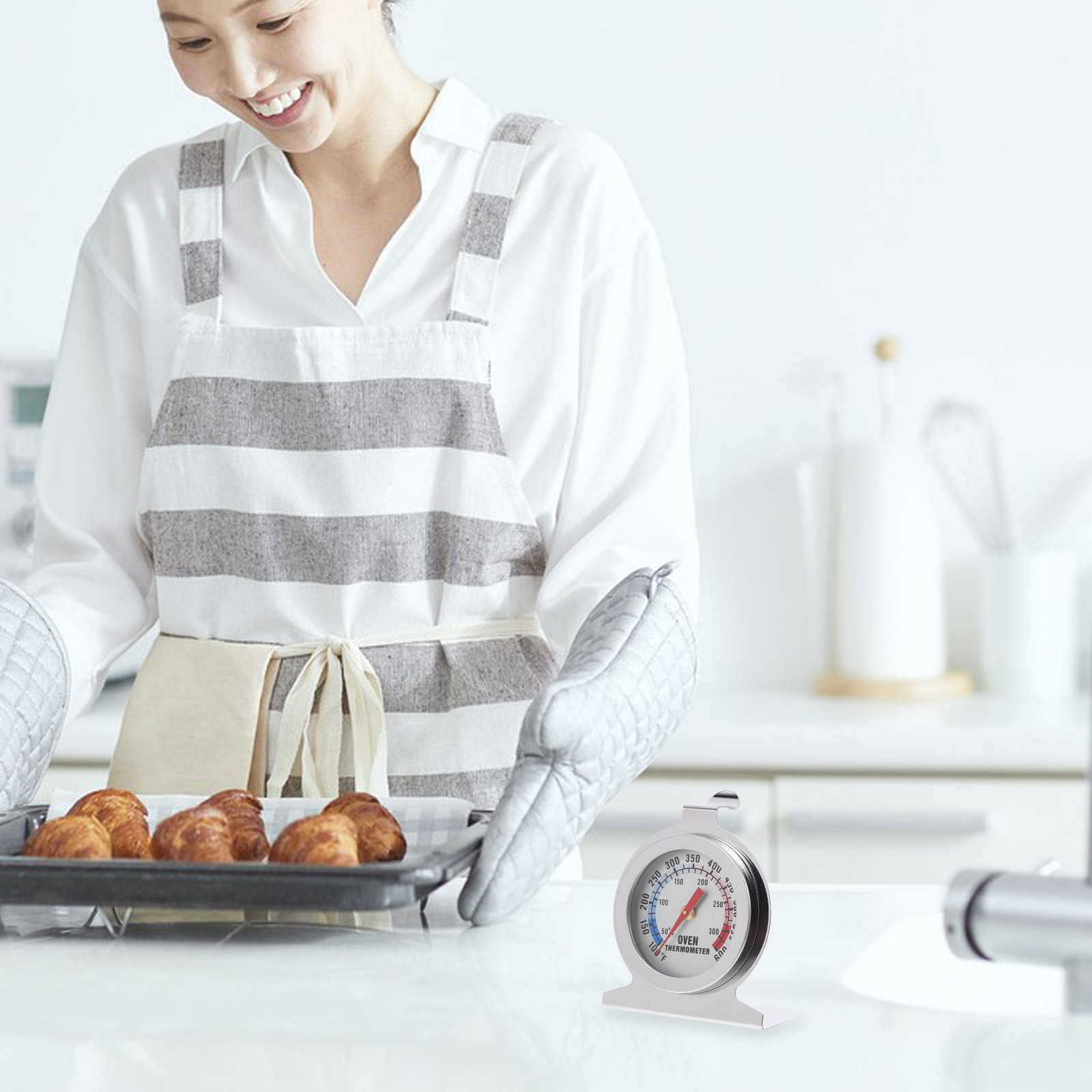 Kitchen Tools For Baking - Keukenoventhermometer, roestvrij staal, nauwkeurige metalen thermometer,