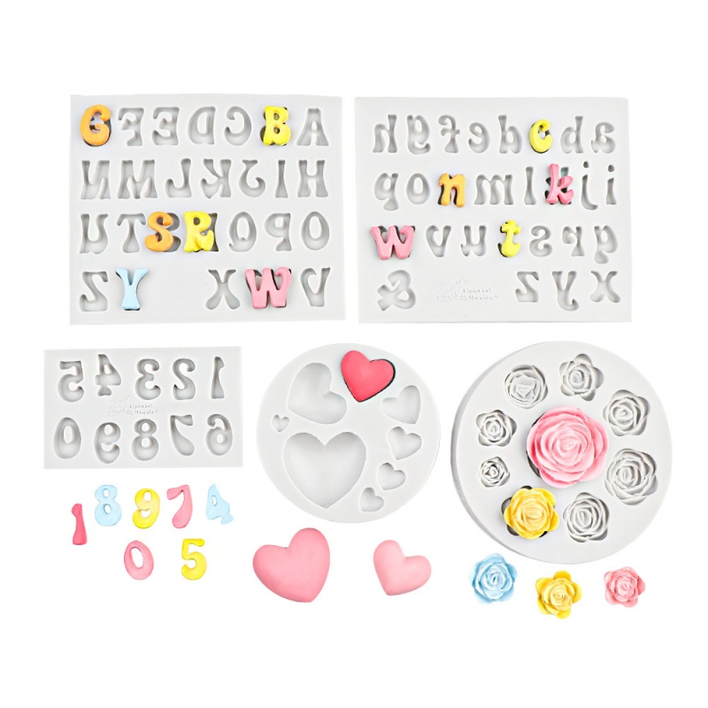 Kitchen Tools For Baking - 3D Bloem Letter Hart Siliconen Mal