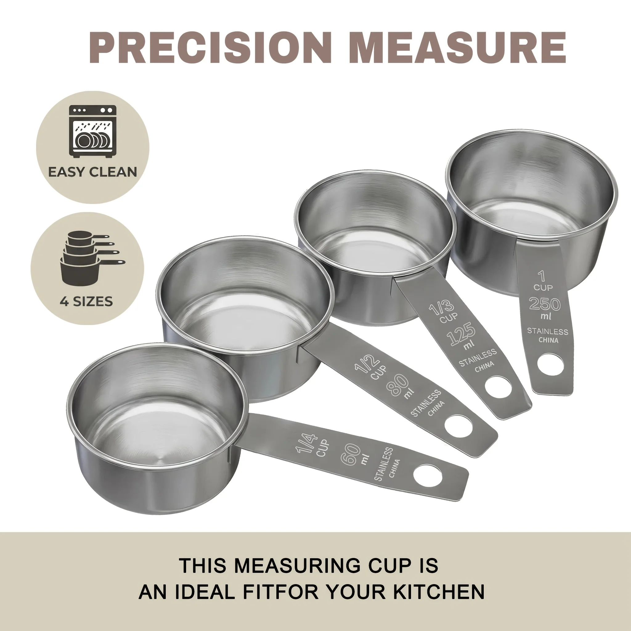 Baking (Kitchen Ingredient) - 5 stuks/2 stuks maatbekers van roestvrij