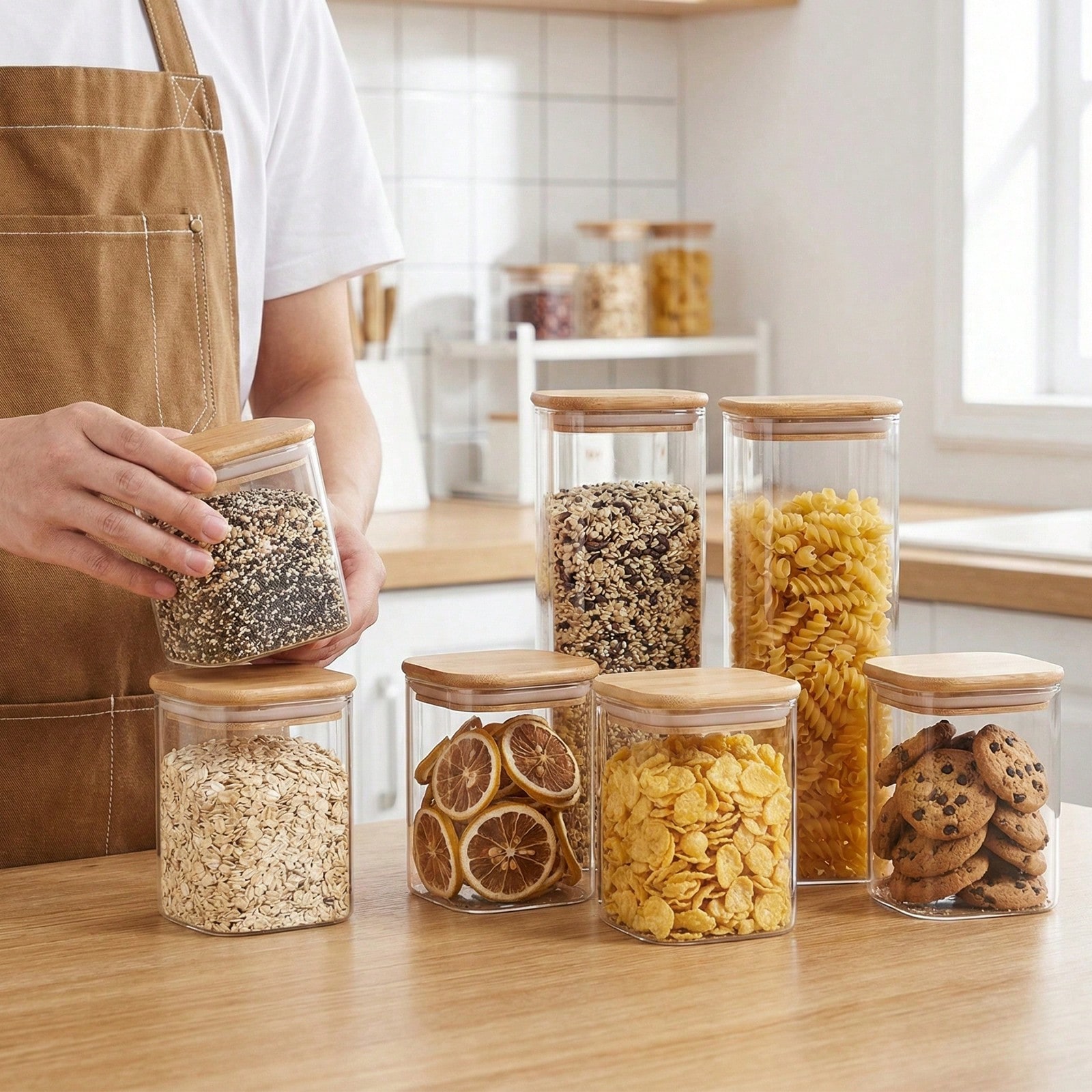 6/12 stuks glazen voedselopsla - Kitchen Baking Containers recensie en prijs