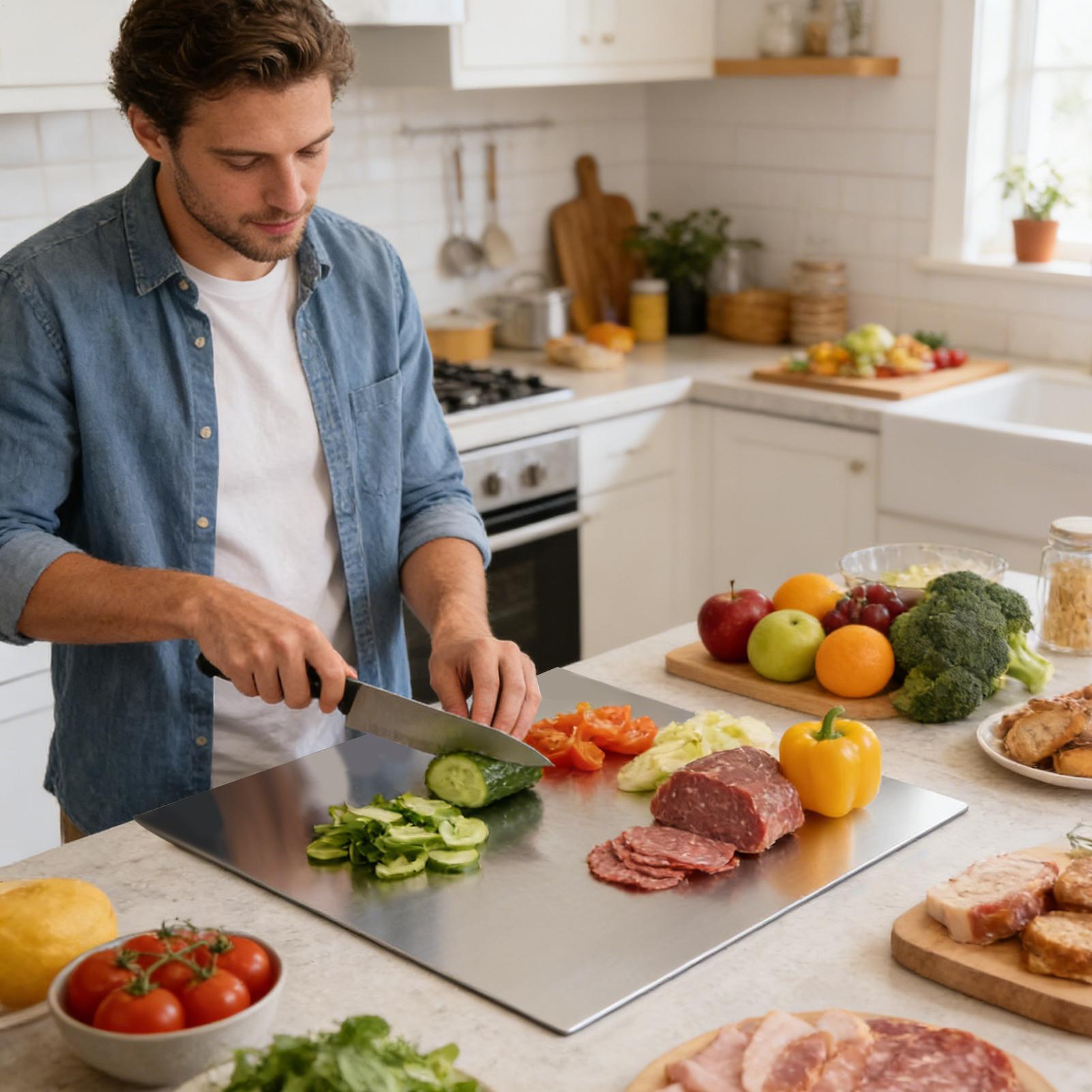 Roestvrijstalen snijplank met  - Kitchen Tools For Baking recensie en prijs