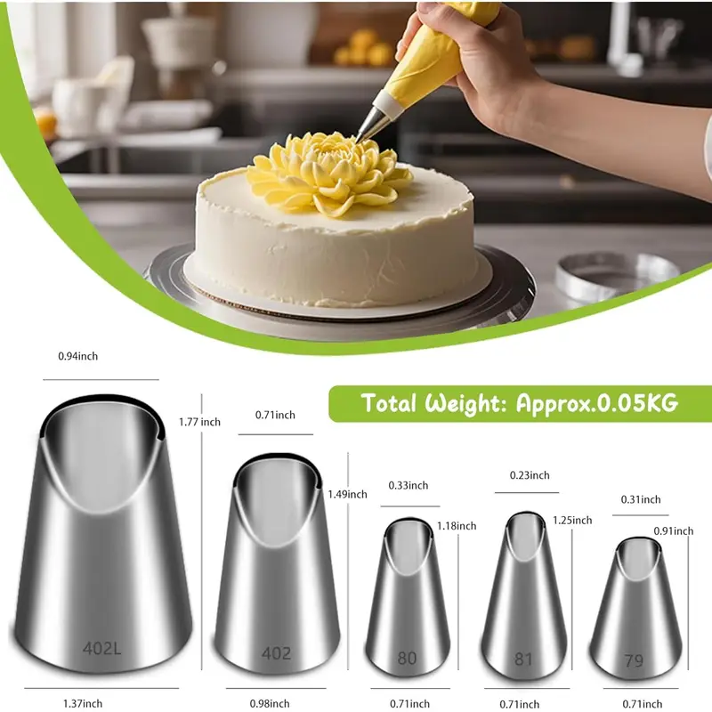 5 STKS RVS Piping Nozzles Set, - Baking Kitchen Diy recensie en prijs