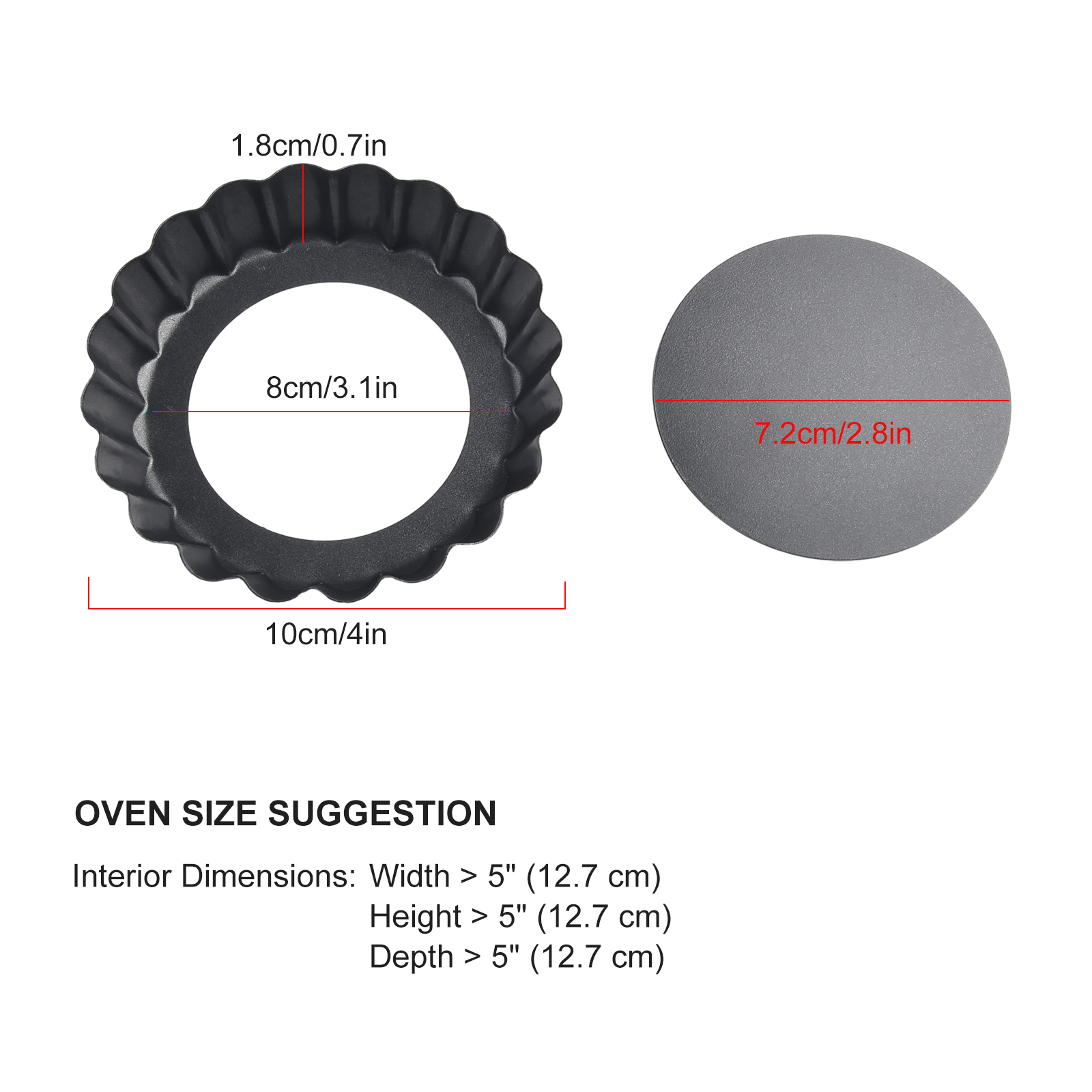 6 stuks 4 inch anti-aanbak qui - Tart Pan Loose recensie en prijs