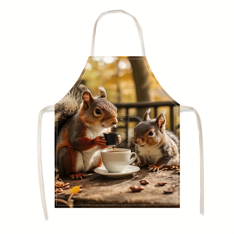 Linnen schort eekhoorn koffie  - Kitchen Baking Area Ideas recensie en prijs