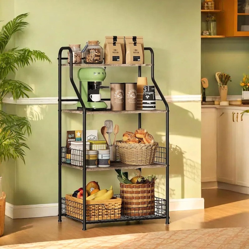 Vierlaags ijzeren houten opber - Kitchen Baking Table recensie en prijs