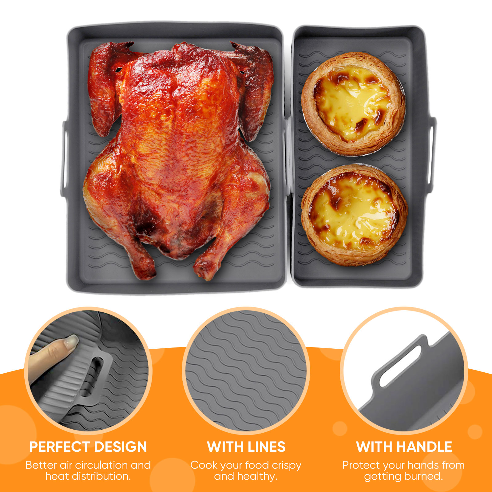 2 Stuks Set Siliconen Lucht Fr - Kitchen Oven Baking Pans recensie en prijs